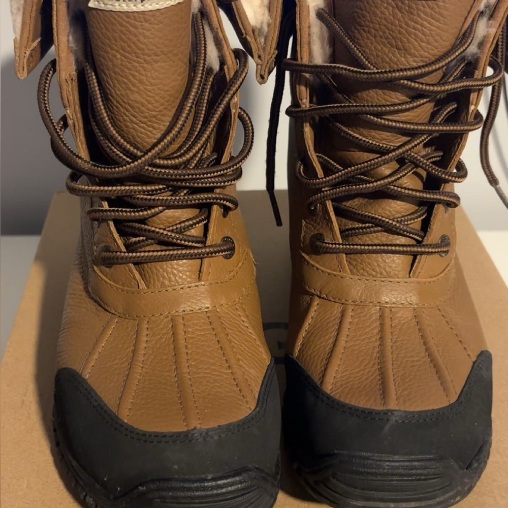 UGG Tan and Black Ankle Boots